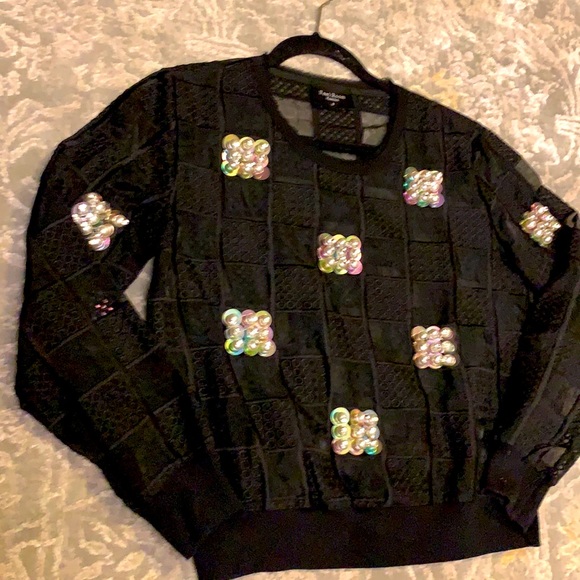 Pearl and crystal detailed long sleeve top - Picture 6 of 6